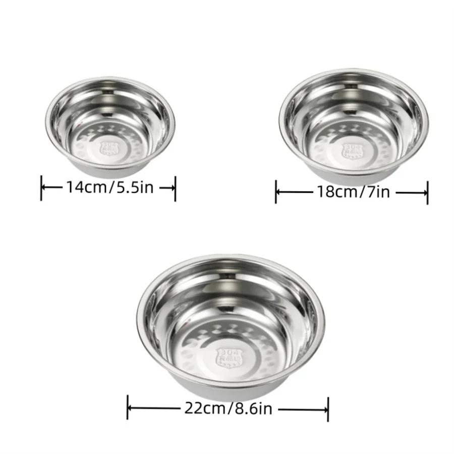 SUS304 Stainless Steel Household Deep Noodle Soup Bowl, Circular Mixing Bowl, Salad Bowl, Steel Bowl, Rice Mixing Bowl