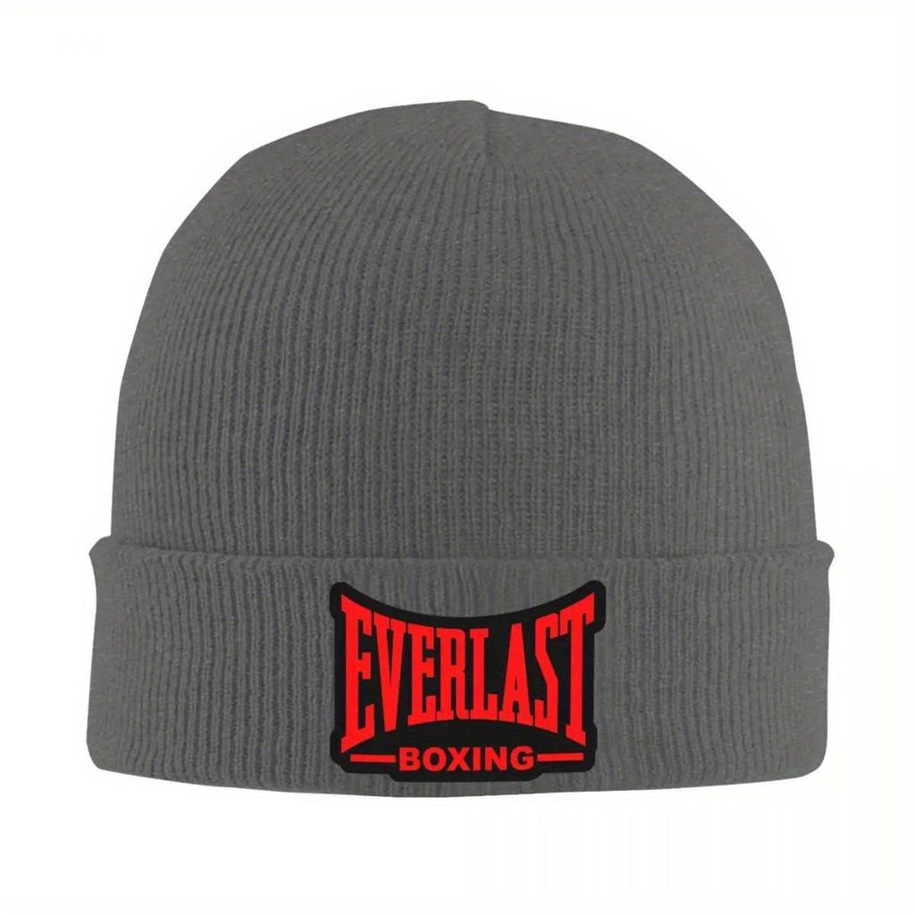 Everlasts Boxerské čepice s logem Pletená čepice Muži Ženy Cool Teplé kulichy Podzimní Posilovna Grafická čepice