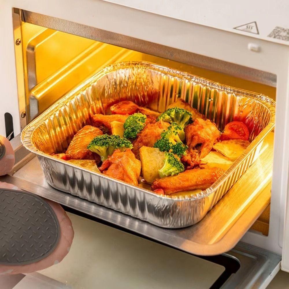30 Stück Quadratische Aluminiumfolien-Backschalen Antihaftbeschichtet Einweg-Alufolien-Schalen BBQ Kochen