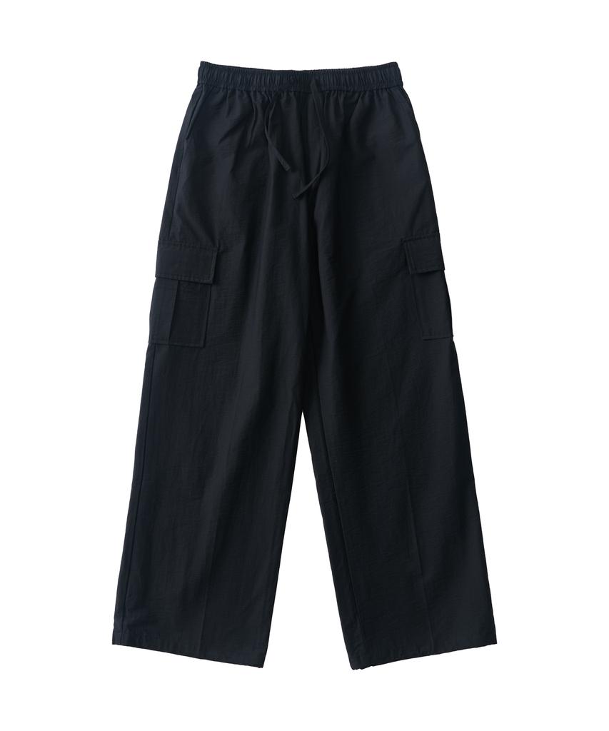 ANALOG MOOD Semi-Wide String Cargo Pants (Black)
