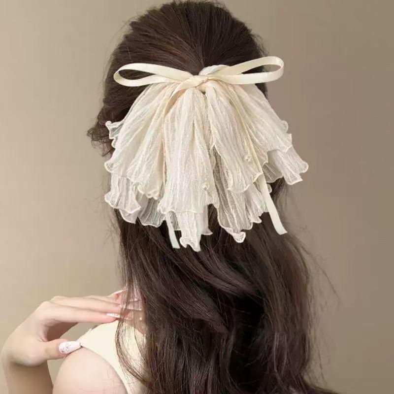Starry Sky Rhinestone Bow Hair Claw Clip for Women
