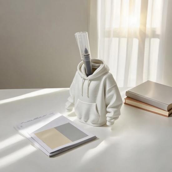 Novelty Pen Holder 3D Printed Sweatshirt Holder, Mini Hoodie Desk Organizer, Small Item Storage Container for Home Office Study Decor And