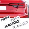 MetaL 3D Badge Logo Car Rear Trunk Body Sticker Letter Emblem For Skoda Karoq 4X4 Accessories Glossy Black Matte Black