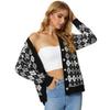 Casual Plaid Printted Cardigan Women Sweater Autumn Knitted Open Stitch Single Breasted Loose Ladies