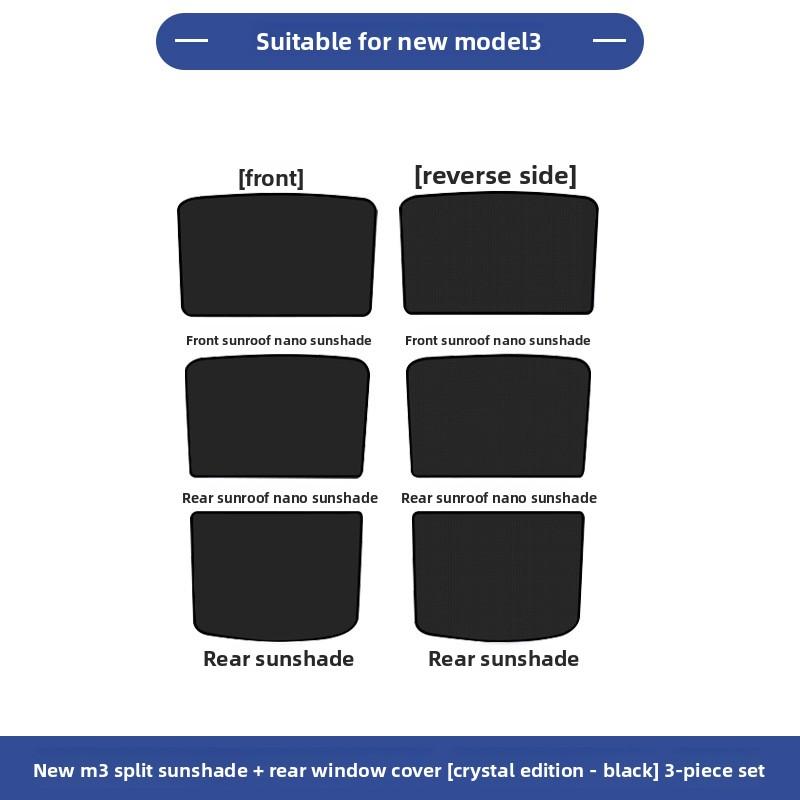 Naklejka Samochodowa Na Tesla Model 3 Model Y Osłona Przeciwsłoneczna Ulepszona Izolacja Ciepła Osłona Przeciwsłoneczna Dach Panoramiczny Osłona Dachu Kurtyna Lodowy Kryształ Hurtowa