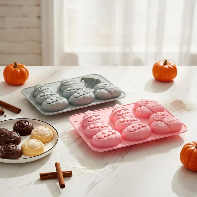 Pumpkin Silicone Mold Halloween Chocolate Candy Mould, Pumpkin Shaped Baking Mold For Halloween, Jelly, Ice Cubes, Cookies