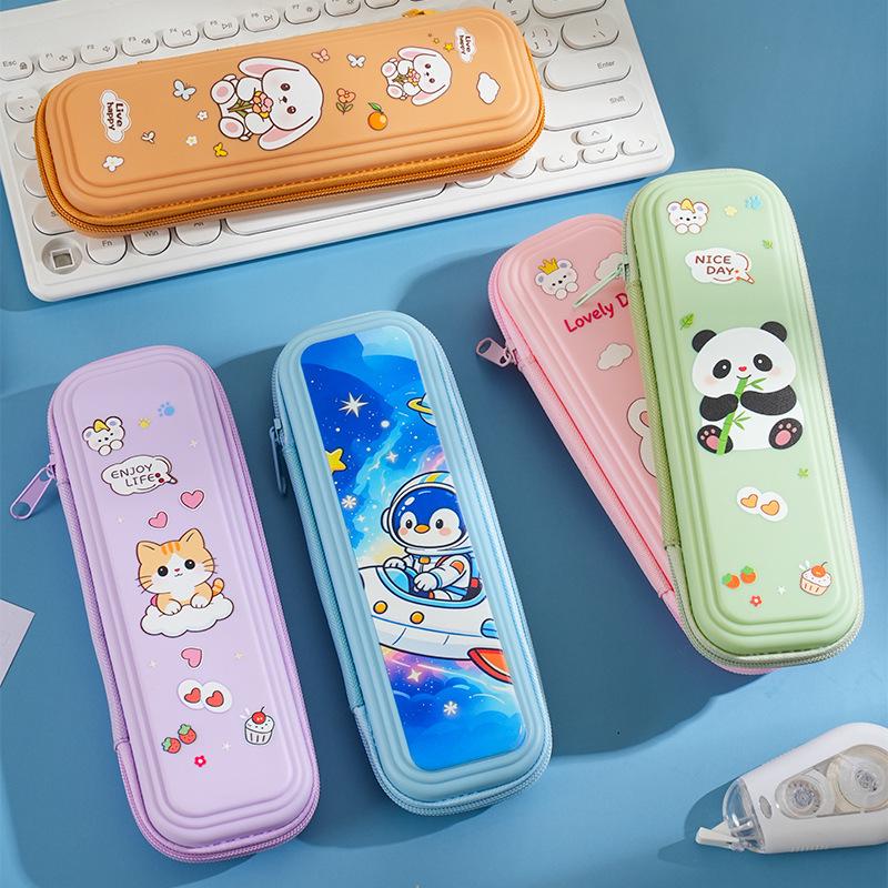 Layered Cartoon Pencil Case for Girls & Boys - Large Capacity School Stationery Bag