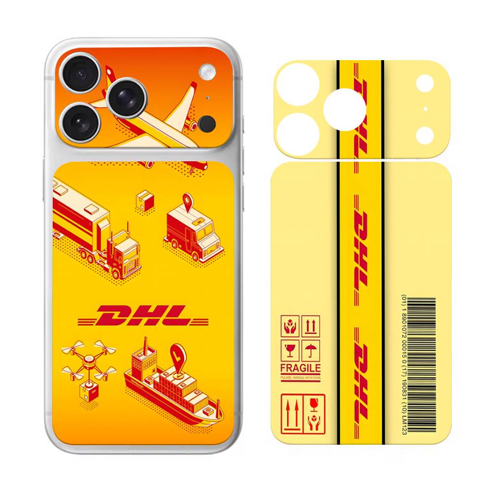 D-DHL-L Logo Protective Back Decal Skin Wrap Sticker for iPhone 17 Pro 17 Pro Max