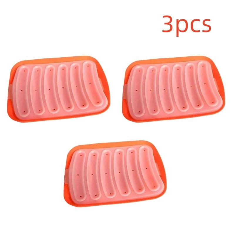 Silicone Sausage Mould  Home Ham Hot Dog Making Tray Household Cake Baking Molds with Lid Kit Tools