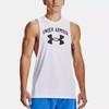 Under Armour Large Logo Print Loose Breathable Training Sports Vest Men Tops White 1365205-100