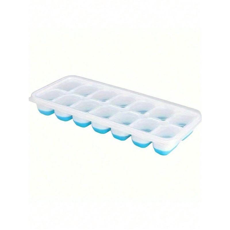 1 Stück Silikon-Eisziegelform, Mehrfarbig Transparent 14/24 Fächer Eisziegel Eiswürfelform, Geeignet für Kühlschrank