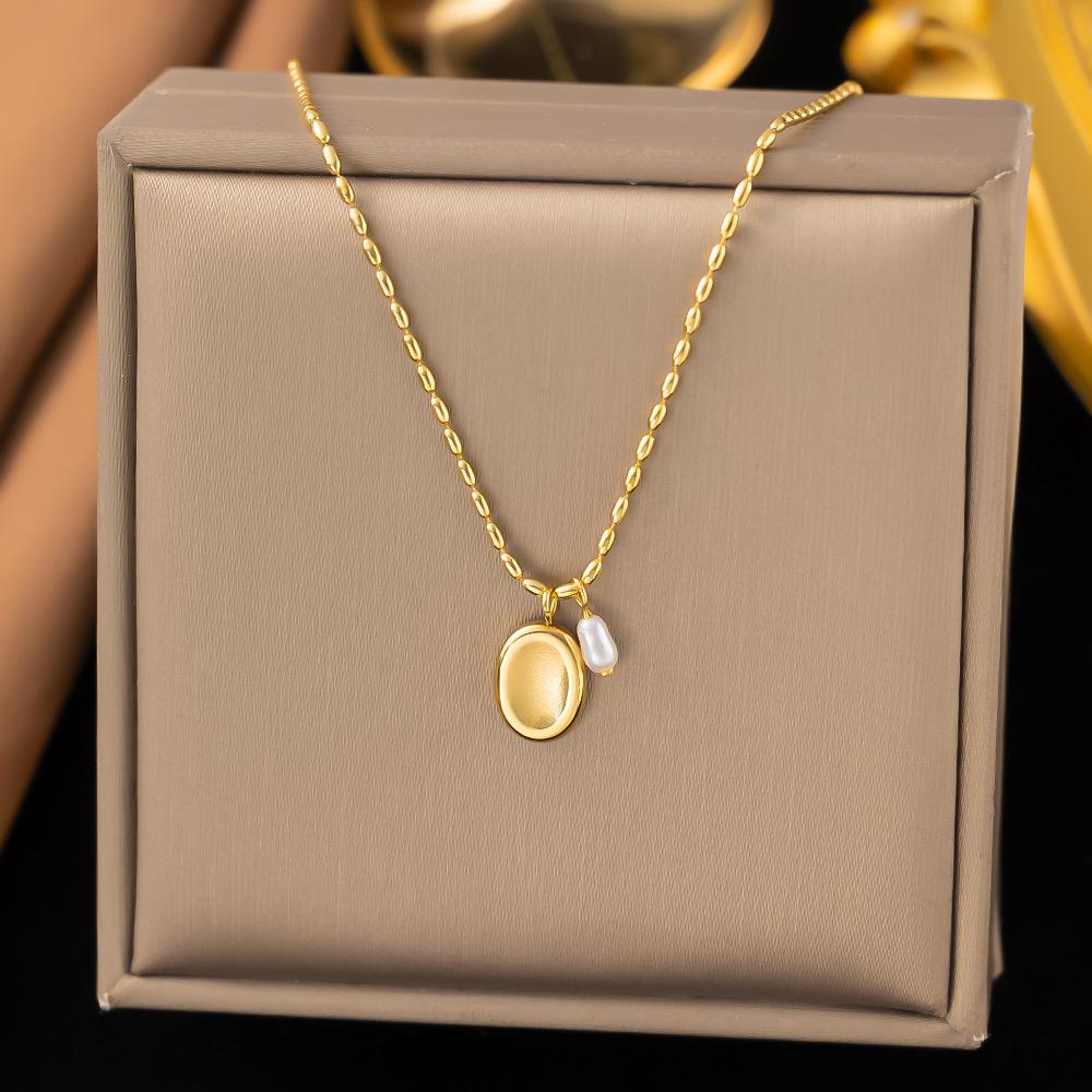 2025 Новый стальной колье для женщин Морская звезда Ракушка Жемчуг Колье Золотой Ракушка Жемчуг Подвеска Колье Летний Подарок