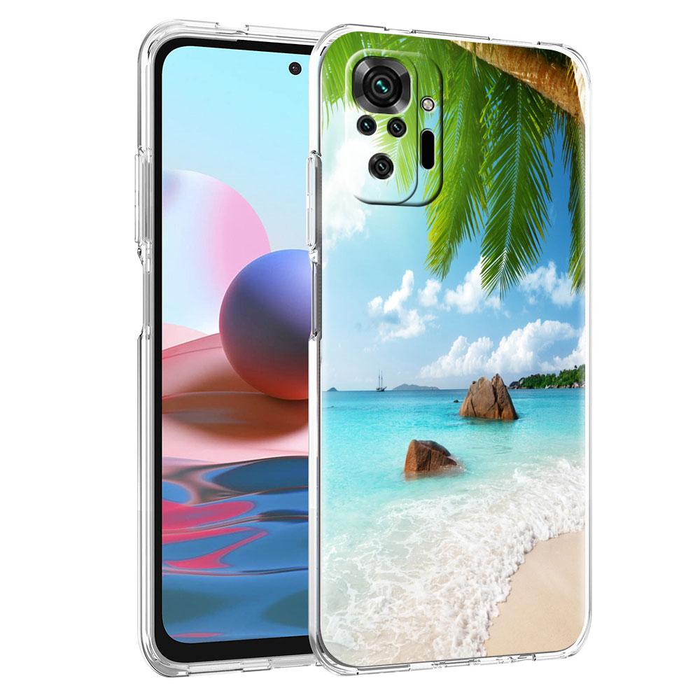 Soft Clear Case For Xiaomi Redmi Note 10 9 8 Pro 9S 10S 8T 9A 9C K40 7 9T 8A Shockproof Phone Cover Summer Vacation Beach Fundas