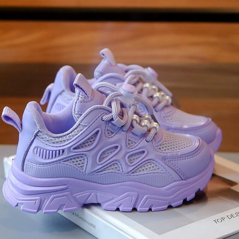 

Повседневные кроссовки для мальчиков и девочек, весна и осень, новые детские сетчатые износостойкие кроссовки с мягкой подошвой 32 фиолетовый