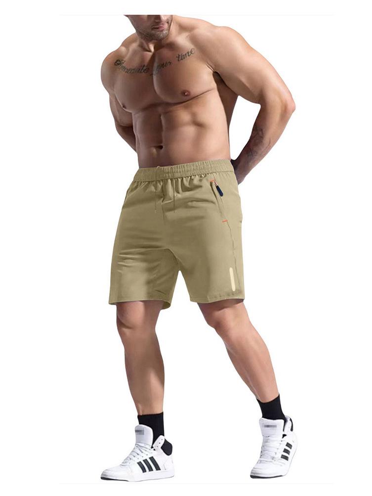 Pantaloni scurți sport reflectorizanți cu uscare rapidă pentru bărbați europeni - Stil de mătase glacială de vară