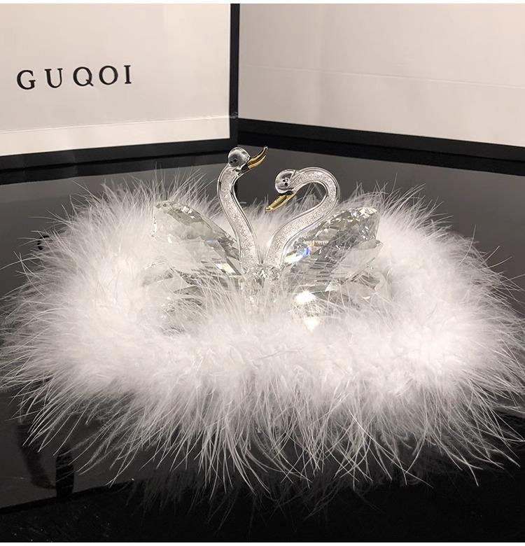 Luxury Goddess-Style Car Ornaments: Creative Swan Center Console Accessories