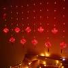 In-Stock New Year Red Lantern LED Curtain Lights for Festive Atmosphere and Spring Festival Decoration