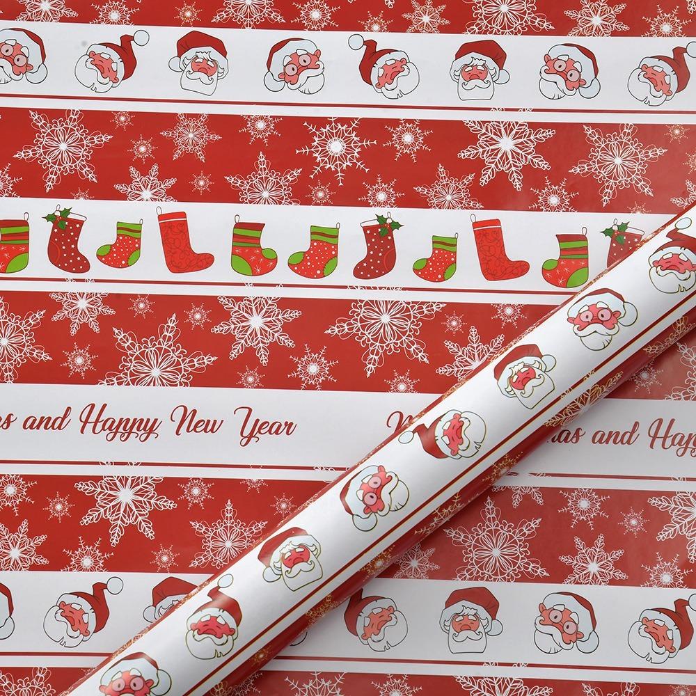 Fashion 50x70cm Packaging Paper Snowman/Santa Claus DIY Christmas Decoration Colorful Craft Wrapping Paper Sheets Roll Gift