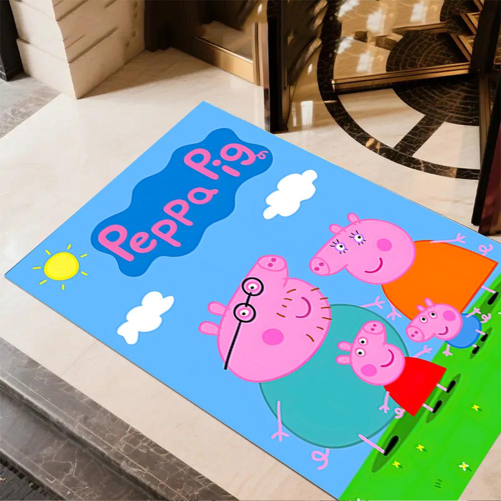 Peppa Pig's Colorful World Floor Rug Office Rug Design for Entryway Foyer Game Room Playrooms Antislip Carpet Office home decor