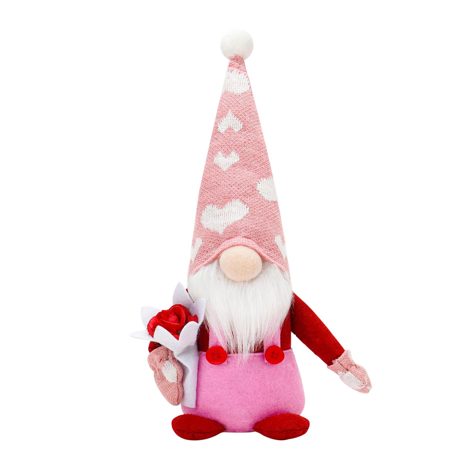 Cross-Border Valentine s Day Faceless Doll: Heart Rose Rudolph Couple Ornament