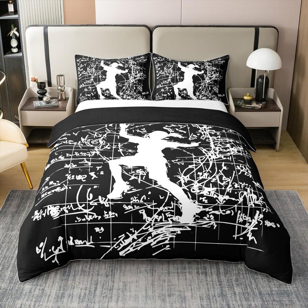 Boys Basketball Duvet Cover For Teen Girls Boys,Basketball Player Bedding Set For Bedroom Decor, Duvet Cover Set And Pillow Case