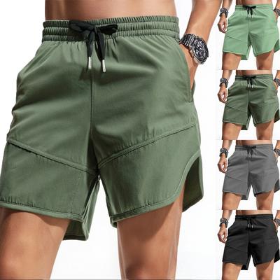 Men's Summer Quick-Drying And Breathable Loose Versatile Sports Shorts With Drawstring And Split Design