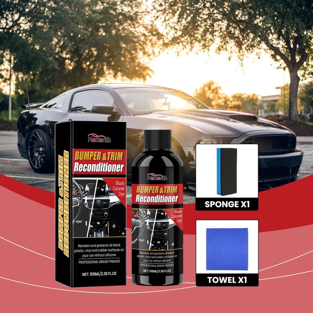 Homonth Automotive Black Plastic Refresher Interior Dashboard Stain Remover Scratch Renovator