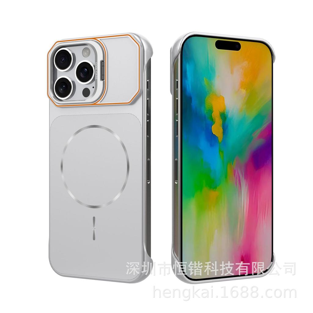 Applicable To Apple iPhone11promax Half Pack Magnetic Suction Bracket Mobile Phone Case Apple 11 Magnetic Mobile Phone Case