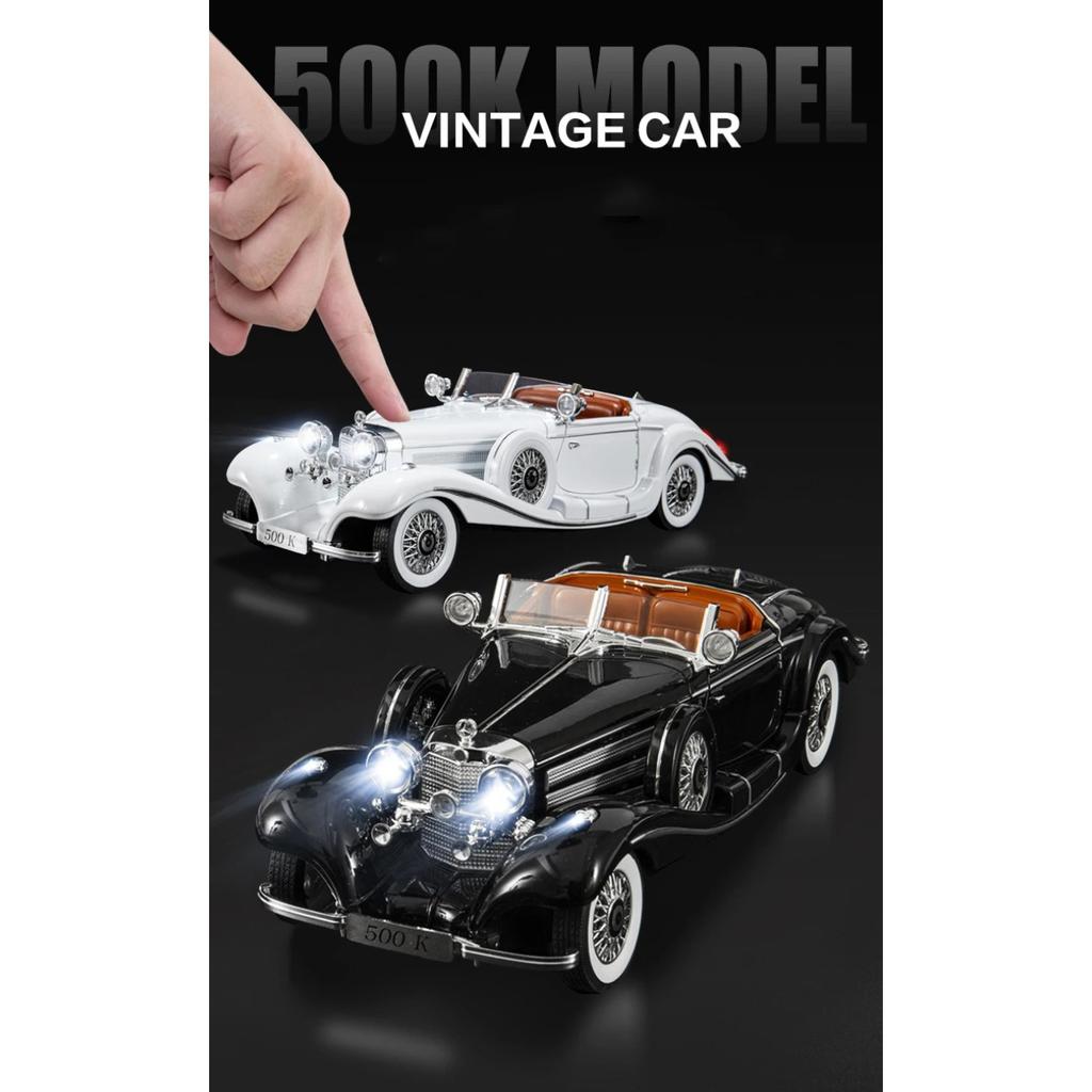 1/18 Mercedes-Benz 500K 1936 Alloy Die Cast Toy Car Model Sound and Light Children's Toy Collectibles Birthday gift