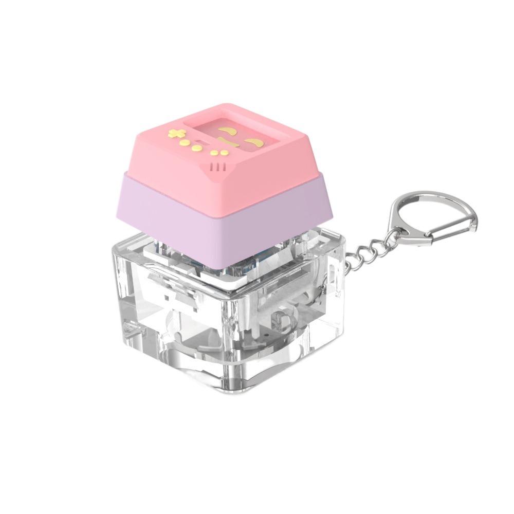 Diy Keycaps Toy Keyboard Fidget Toys Stress Relief with Keychain Keyboard Keychain Finger Button Button Shaft Tester Adults