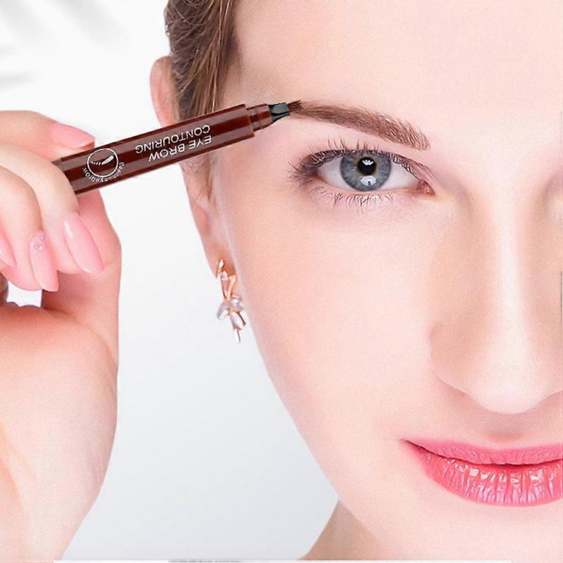 3 Pack Microblading Eyebrow Pencil with 4 Split Tips, Waterproof and Long Lasting Eyebrow Pencil