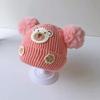 Baby Hat Winter Cute Cartoon Double Ball Wool Hat Boys and Girls Baby Ear Protector Knitted Hat Children's Pullover Hat