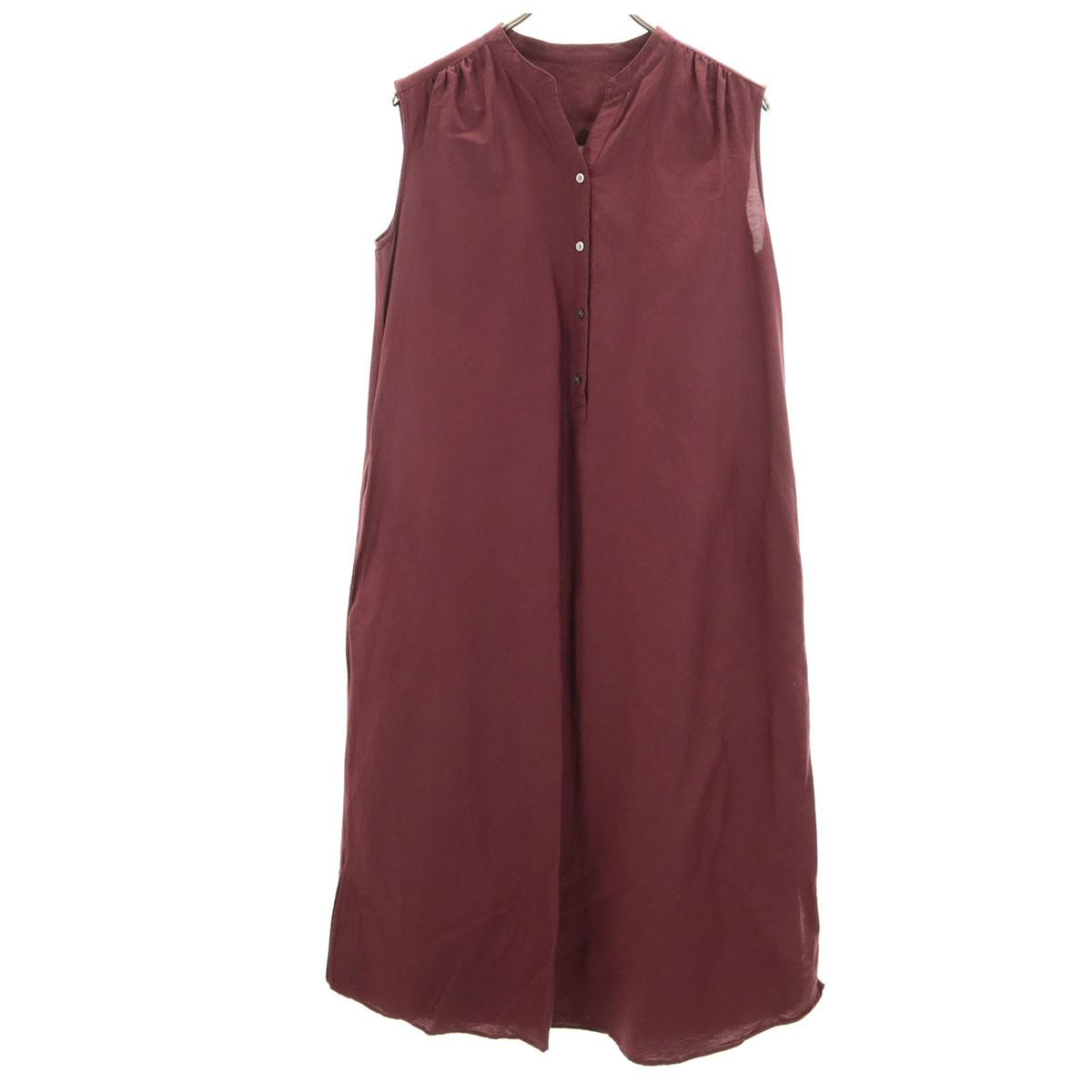 

URBAN RESEARCH Silk Blend No sleeve Gathered one piece F Burgundy Women Used