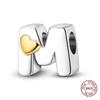 Fit Original Bangle Bracelet Diy 26 Alphabet Charms Bead Copper Letter Dangle Pendant Birthday Jewelry Gifts