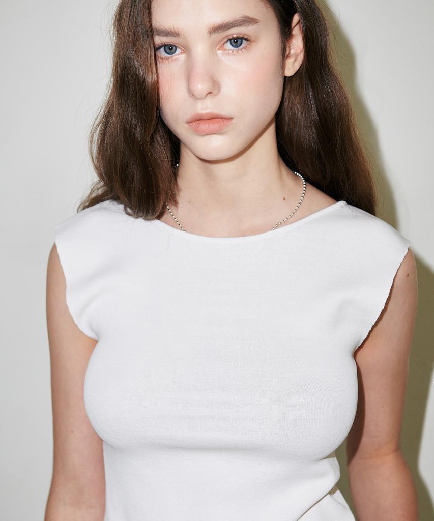 SLLOW GARMENTS Backless Ribbon Point Knitwear - Blue