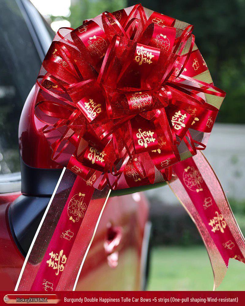 Wedding Car Decoration Set: Ribbon & Flower Kit