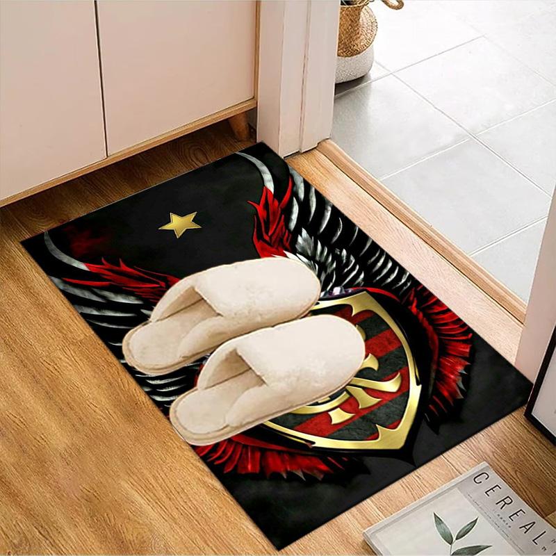 Flumi-nense Crest Wings Printed Office Carpet Chair Cushion Entryway Rug, Rugs for Living Room, Bedroom Christmas gifts