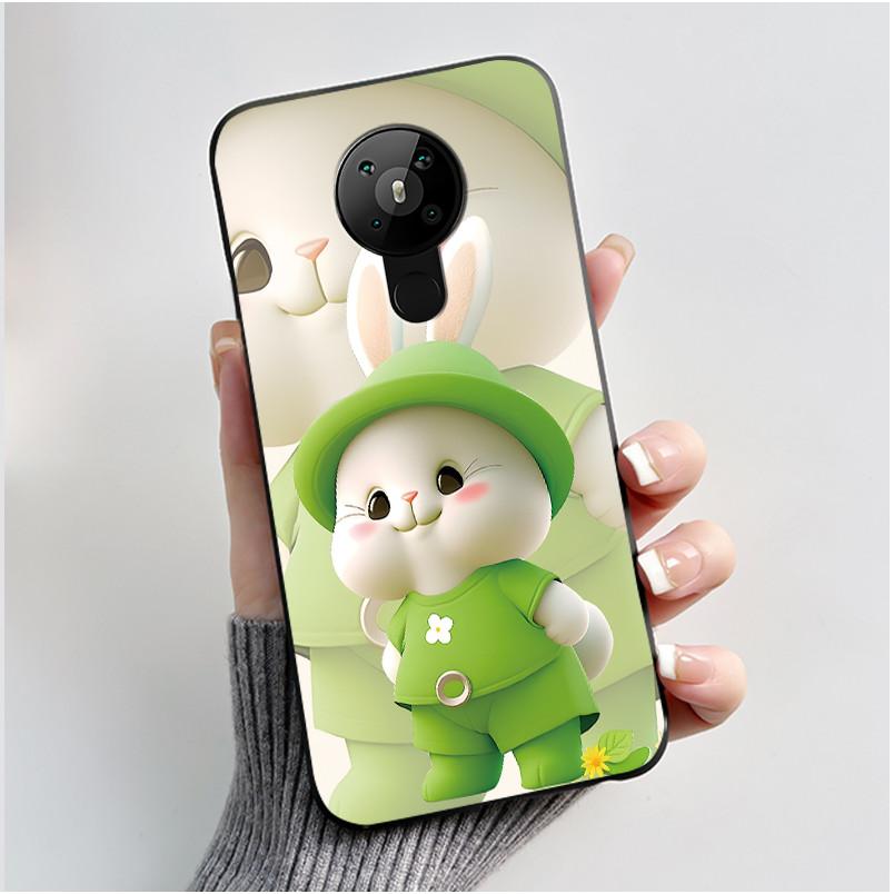 For Nokia 5.3 INS Aesthetic Black For Nokia 5.4/Nokia 3.4 Shockproof Jelly Cover Coconut Tree Pattern Anti-Scratch Soft Shell