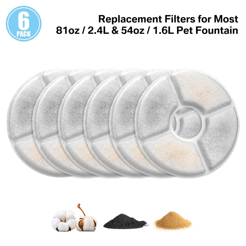 Cat Water Fountain Filters for Parner 2.4L Water Dispenser 4/8/12Pc Triple Action Replacement Pet Filter Cartridges for Dogs Cat