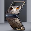 Kryt na telefon pro Samsung Galaxy Z Flip 3 4 5 Skládací mobilní skořepina Tvrdý PC Fundas Ochranný kryt Kreslená dívka Dárky Krásná sova