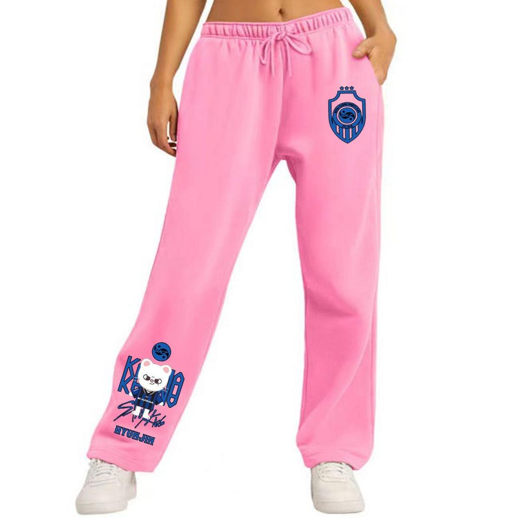 Pantalon de survêtement large unisexe, imprimé Stray Kids, cordon de serrage, pantalon de sport décontracté polyvalent