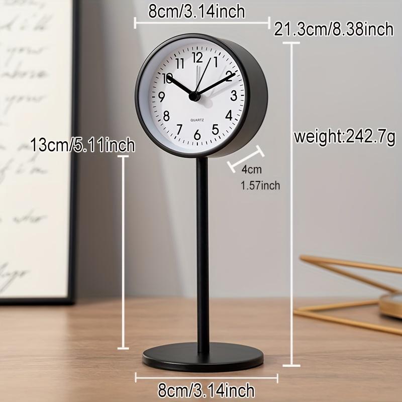 

European Style Bedroom Alarm Clock, Silent Operation Without Disturbance or Reading, Metal Material, Designed for Decorating,Office,Living Room,Study, чорний