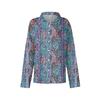 Women's Shirt With Floral Print Buttons, Long Sleeved Casual Regular Shirt Blouses Casual Plus Size Basic Tops