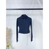 Womens Slim Fit Short Jacket Gold Zipper Yoga Fitness Activewear