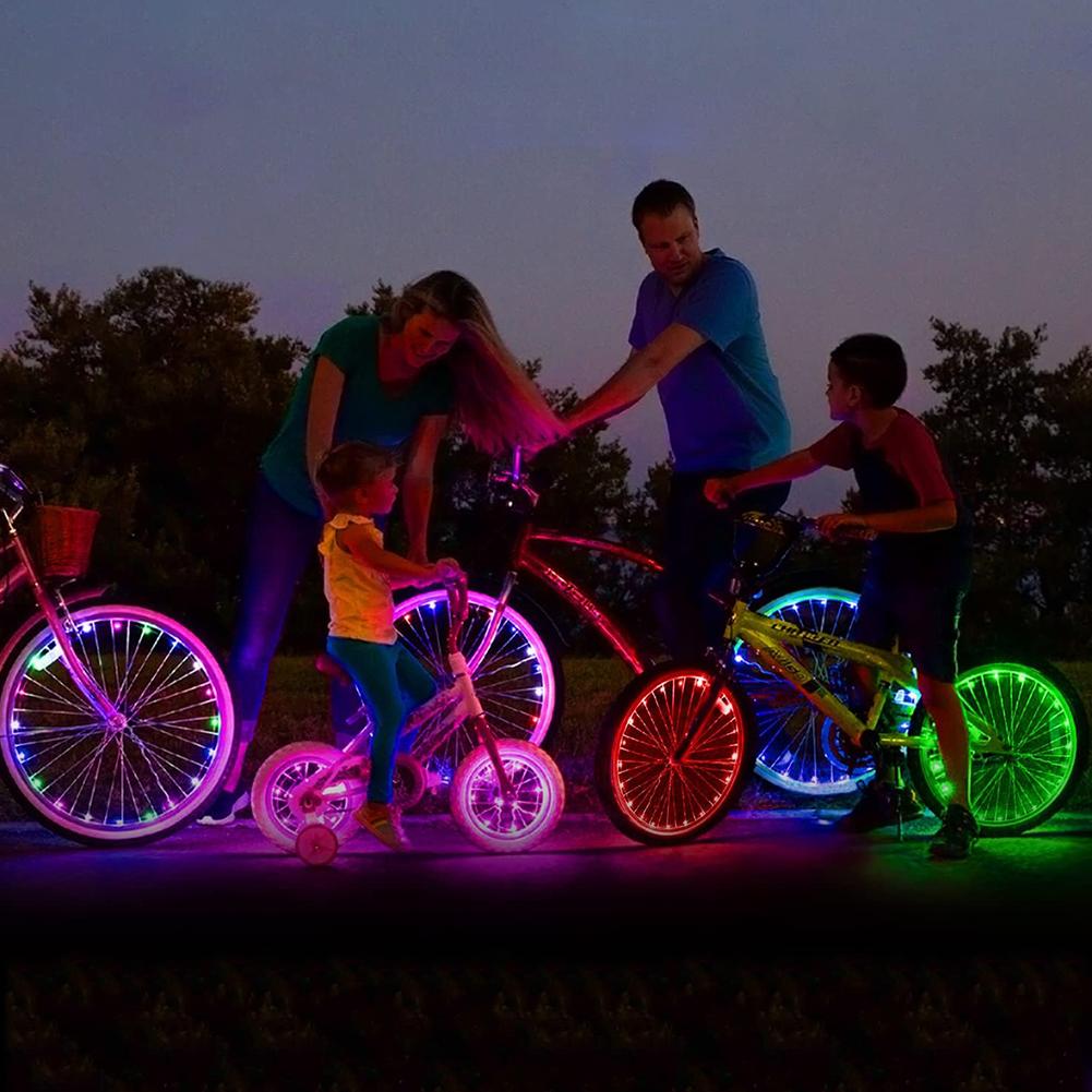 Bike Tire Lights Remote Control Bike Spoke Lights 16 Colors Cycling Decoration Safety Warning Tire Strip Light Bike Accessories