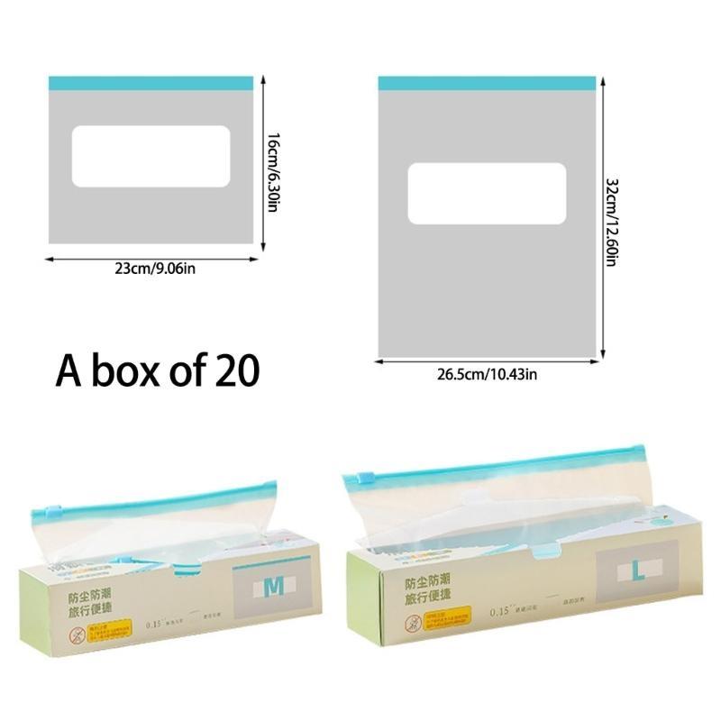 652F 20pcs Sturdy Plastic Storage Bags for Household Use and Odor Prevention
