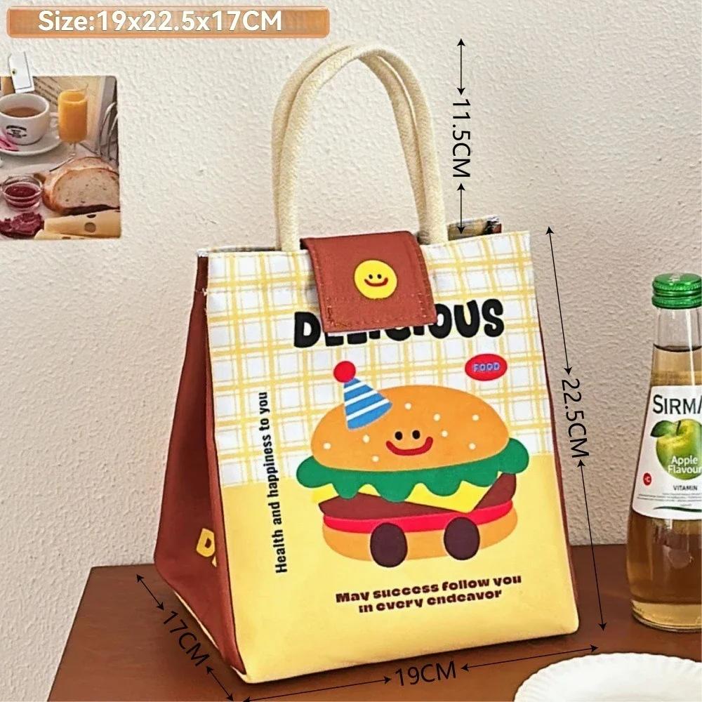 Lunch Tote Bag Student Hand-Held Aluminum Foil Insulated Lunch Box Bento Bag Large Capacity Lunch Box Tote Bag