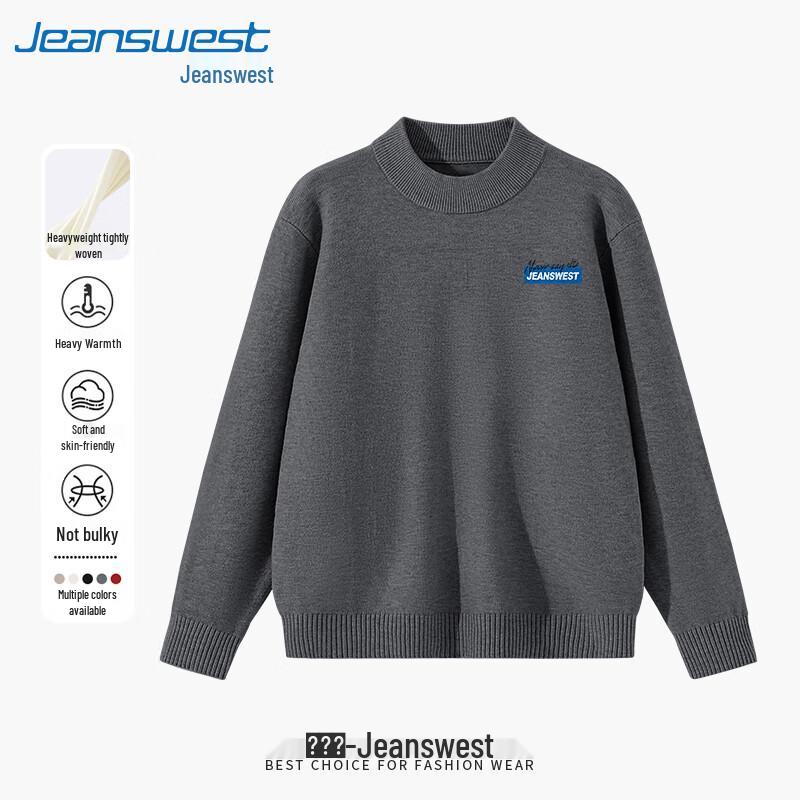 Jeanswest Men s Letter Print Fleece Knit Sweater L