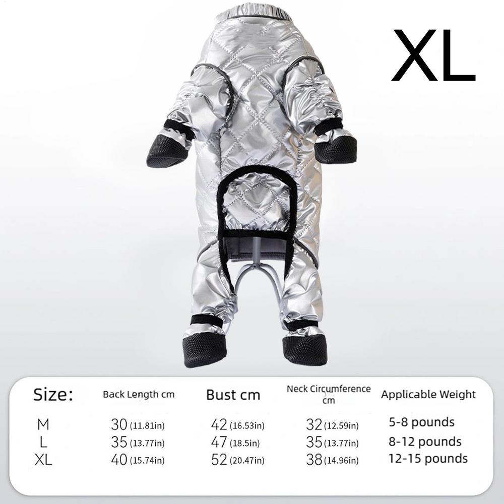 Winter Warm Pets Dog Jumpsuit Cold Weather Dog Clothes Waterproof Dog Clothes Puppy Warm Coat Full-Cover Belly Pet Overalls