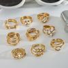 3pcs/Set Elegant 18K Gold Color Adjustable Size Threaded Ring Accessory Stylish Finger Accessories for Fashionistas